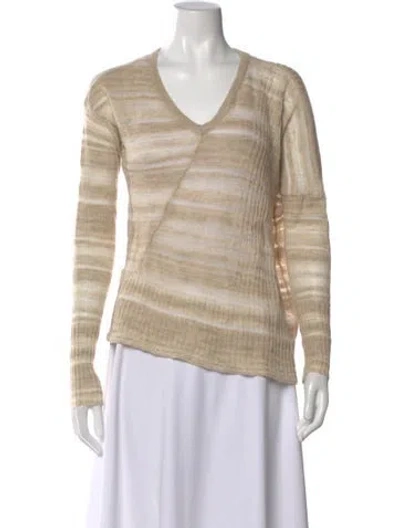Pre-owned Inhabit Alpaca Striped Sweater In Neutral