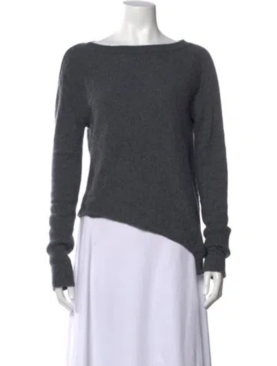 Pre-owned Inhabit Cashmere Bateau Neckline Sweater In Gray