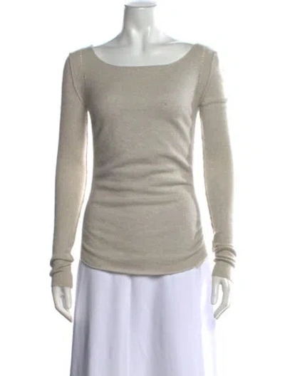 Pre-owned Inhabit Cashmere Bateau Neckline Sweater In Grey