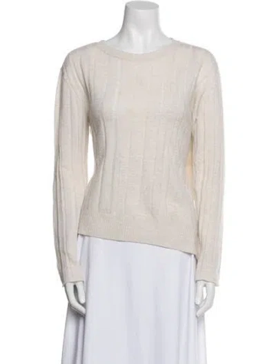 Pre-owned Inhabit Cashmere Bateau Neckline Sweater In White