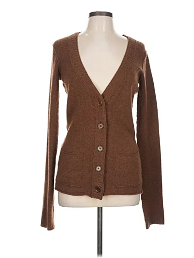Pre-owned Inhabit Cashmere Cardigan Sweater In Brown