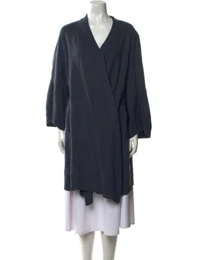 Pre-owned Inhabit Cashmere Cowl Neck Sweater In Blue