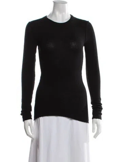 Pre-owned Inhabit Cashmere Crew Neck Sweater In Black