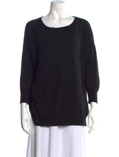 Pre-owned Inhabit Cashmere Crew Neck Sweater In Black