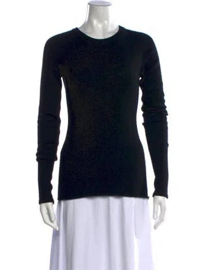 Pre-owned Inhabit Cashmere Crew Neck Sweater In Black