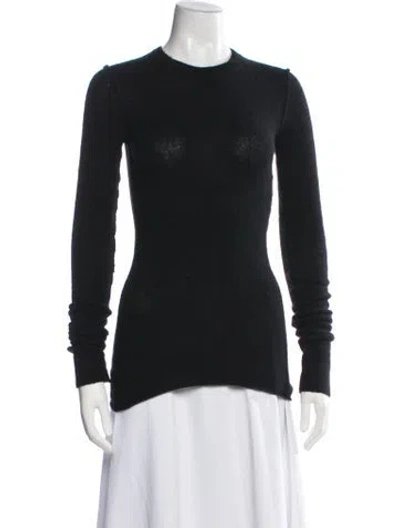 Pre-owned Inhabit Cashmere Crew Neck Sweater In Black