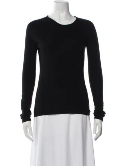 Pre-owned Inhabit Cashmere Crew Neck Sweater In Black