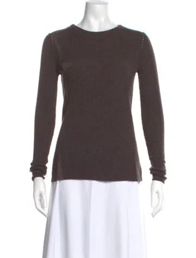 Pre-owned Inhabit Cashmere Crew Neck Sweater In Brown