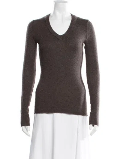 Pre-owned Inhabit Cashmere Crew Neck Sweater In Brown