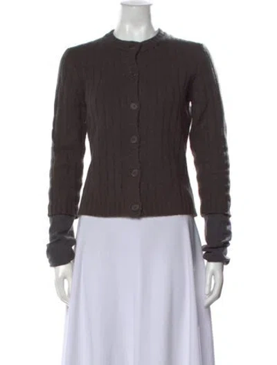 Pre-owned Inhabit Cashmere Open Front Sweater In Brown