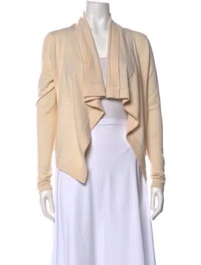 Pre-owned Inhabit Cashmere Open Front Sweater In Gold