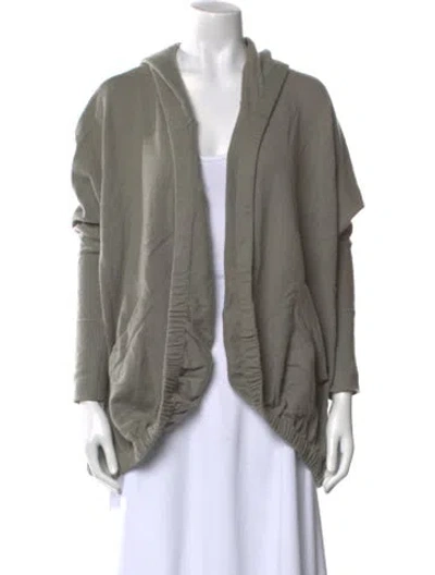 Pre-owned Inhabit Cashmere Open Front Sweater In Gray