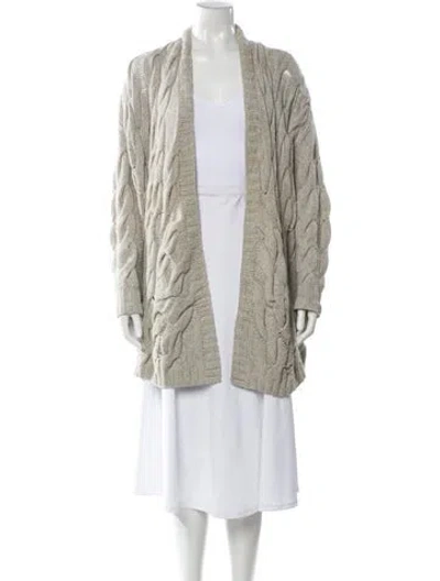 Pre-owned Inhabit Cashmere Open Front Sweater In Gray