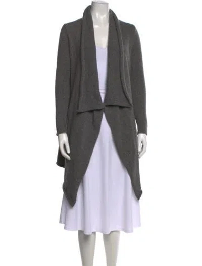 Pre-owned Inhabit Cashmere Open Front Sweater In Grey