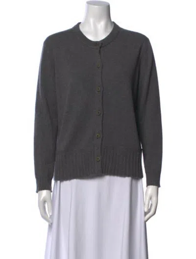 Pre-owned Inhabit Cashmere Open Front Sweater In Grey