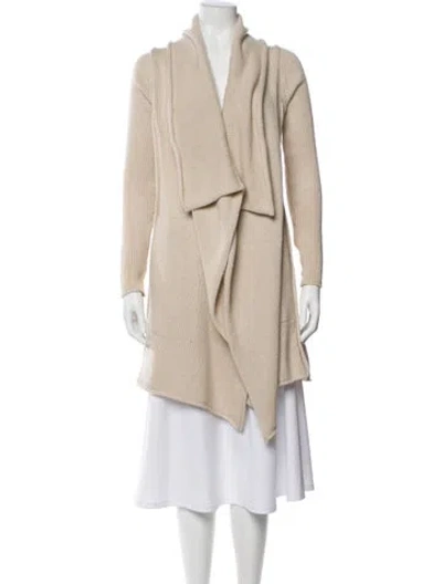 Pre-owned Inhabit Cashmere Open Front Sweater In Neutral