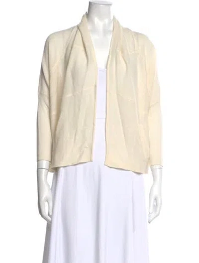 Pre-owned Inhabit Cashmere Open Front Sweater In Neutral