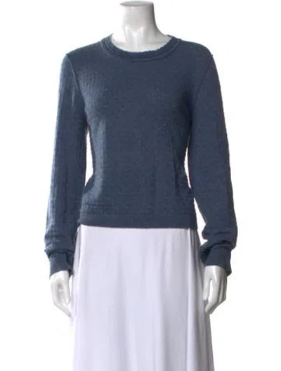 Pre-owned Inhabit Cashmere Patterned Sweater In Blue