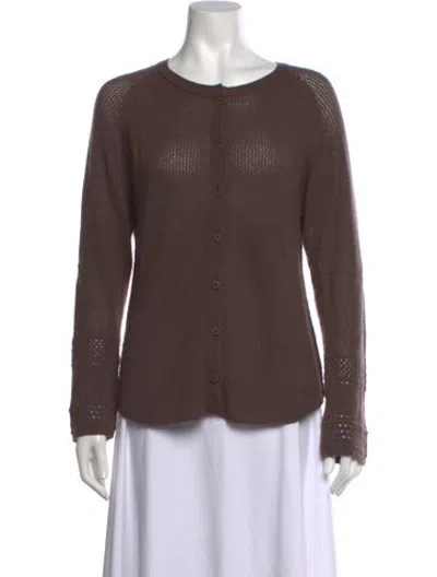 Pre-owned Inhabit Cashmere Patterned Sweater In Brown