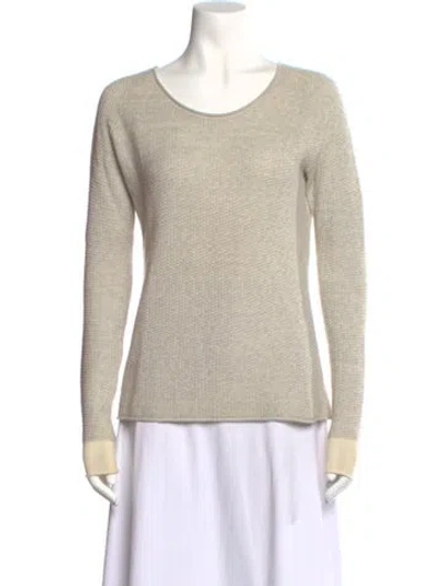 Pre-owned Inhabit Cashmere Patterned Sweater In Neutrals