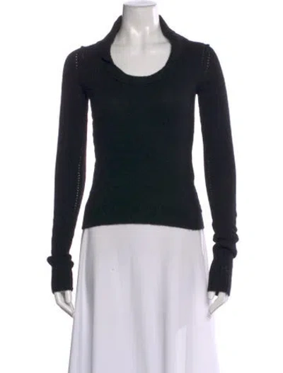 Pre-owned Inhabit Cashmere Scoop Neck Sweater In Black