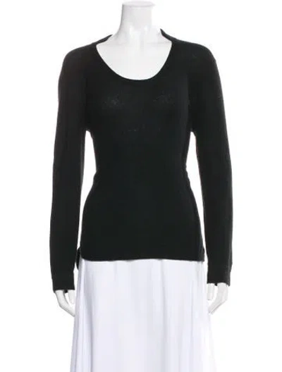 Pre-owned Inhabit Cashmere Scoop Neck Sweater In Black