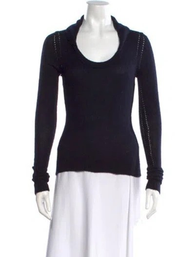 Pre-owned Inhabit Cashmere Scoop Neck Sweater In Black