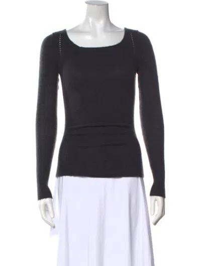 Pre-owned Inhabit Cashmere Scoop Neck Sweater In Blue