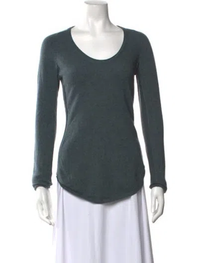 Pre-owned Inhabit Cashmere Scoop Neck Sweater In Blue