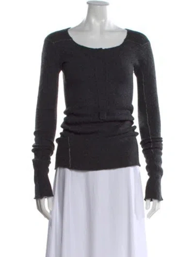 Pre-owned Inhabit Cashmere Scoop Neck Sweater In Gray