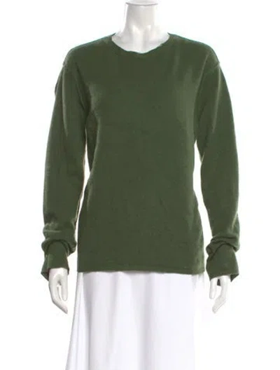 Pre-owned Inhabit Cashmere Scoop Neck Sweater In Green