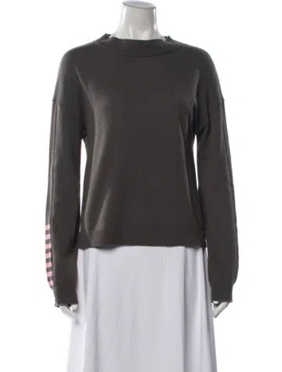 Pre-owned Inhabit Cashmere Striped Sweater In Grey
