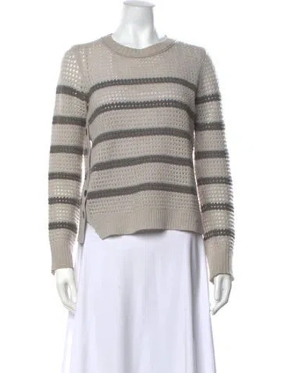 Pre-owned Inhabit Cashmere Striped Sweater In Grey