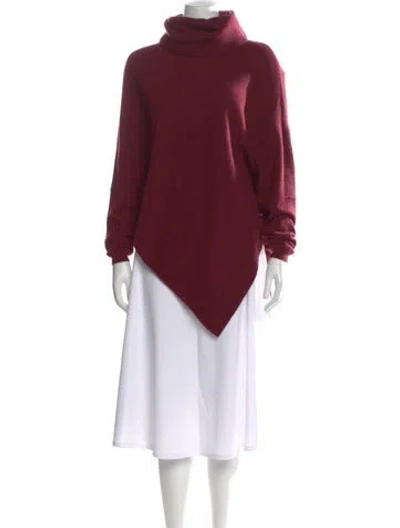 Pre-owned Inhabit Cashmere Turtleneck Sweater In Burgundy