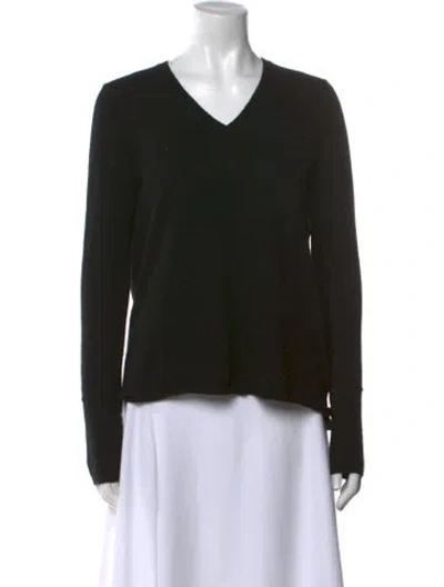 Pre-owned Inhabit Cashmere V-neck Sweater In Black