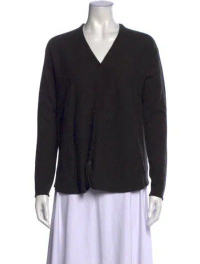 Pre-owned Inhabit Cashmere V-neck Sweater In Black