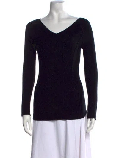 Pre-owned Inhabit Cashmere V-neck Sweater In Black