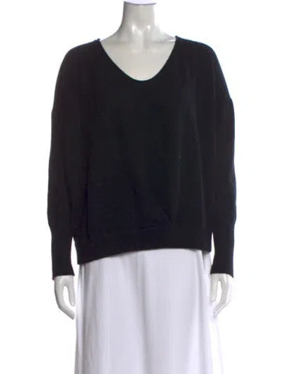 Pre-owned Inhabit Cashmere V-neck Sweater In Black