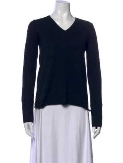 Pre-owned Inhabit Cashmere V-neck Sweater In Black