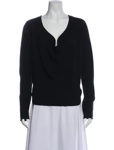 Pre-owned Inhabit Cashmere V-neck Sweater In Blue