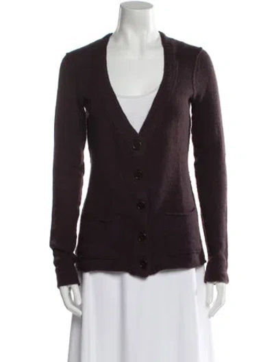 Pre-owned Inhabit Cashmere V-neck Sweater In Brown