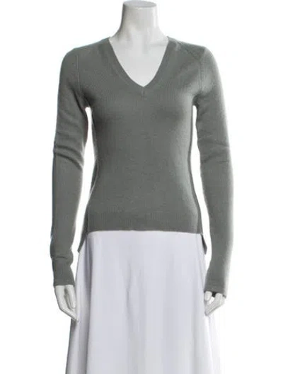 Pre-owned Inhabit Cashmere V-neck Sweater In Gray