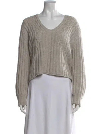 Pre-owned Inhabit Cashmere V-neck Sweater In Gray
