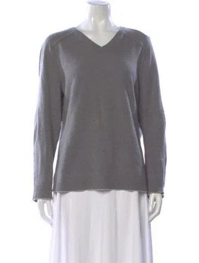 Pre-owned Inhabit Cashmere V-neck Sweater In Gray