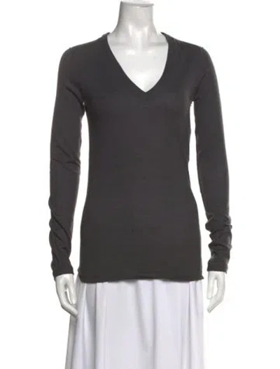 Pre-owned Inhabit Cashmere V-neck Sweater In Gray