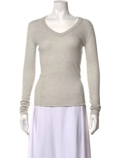 Pre-owned Inhabit Cashmere V-neck Sweater In Grey
