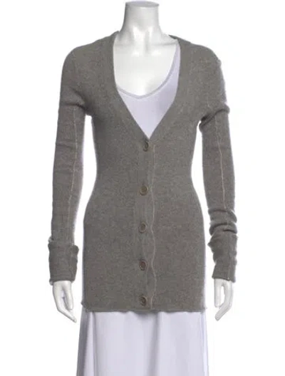 Pre-owned Inhabit Cashmere V-neck Sweater In Grey