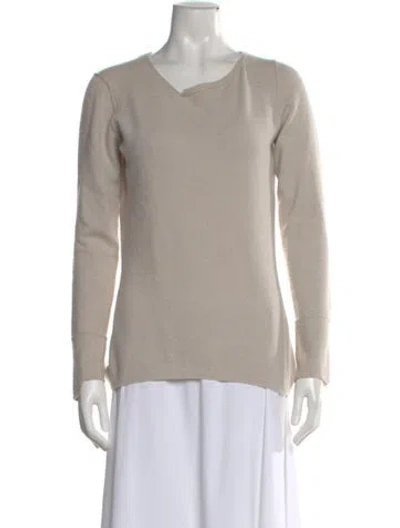 Pre-owned Inhabit Cashmere V-neck Sweater In Neutral