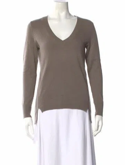 Pre-owned Inhabit Cashmere V-neck Sweater In Neutral