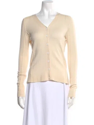 Pre-owned Inhabit Cashmere V-neck Sweater In Neutral